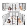 Dog Playpen, 40 Inch 16 Panels Puppy Playpen, Dog Exercise Pen for Large/Medium/Small Dogs, Foldable Dog Pen with Doors for RV, Camping, Yard